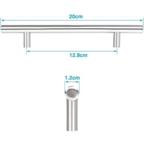 20 Stück Edelstahl-Möbelgriffe 128 mm, Küchenschrankgriffe