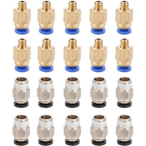 20 Stück gerade pneumatische Verschraubungen M10 PC4 Außengewinde - Schnellverbinder PC4 M6