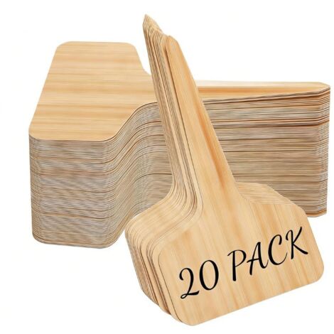 20 Stück hölzerne Sukkulenten-Etiketten, Blumenschilder, Outdoor-Gartenzubehör, wasserdichte Samenanhänger