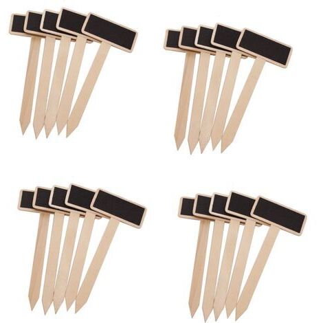 20 Stück Holz-Pflanzschilder, Gartenstecker Outdoor, Anzucht-Etiketten, Gemüsegarten-Etiketten, Pflanz-Etiketten – rechteckig