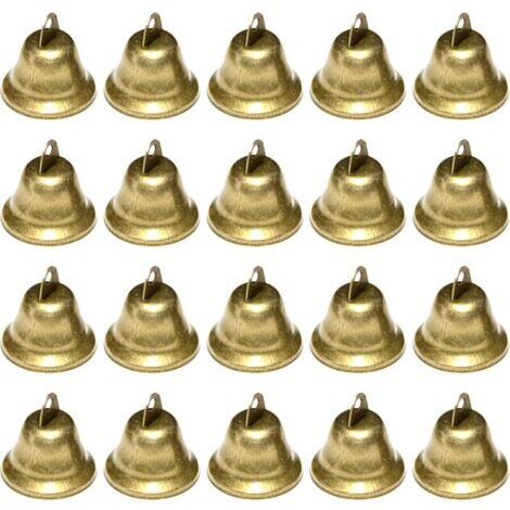 20 Stück Kleine Glöckchen (Antik Bronze), Vintage Kleine Glocke für Hochzeitsfest Dekorationen, Weihnachtsglocke für Weihnachtsbäume, Metallglöckchen für Schlüsselanhänger Glöckchen, Bastelarbeiten