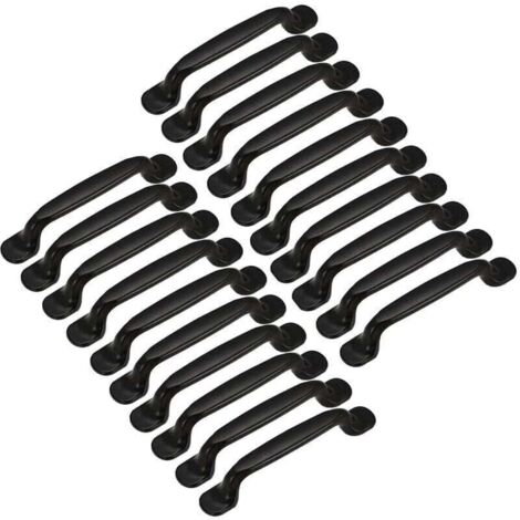 20 Stück Küchenschrank-, Schubladen- und Schlafzimmermöbelgriffe, 128 mm Lochabstand, schwarzes Aluminium
