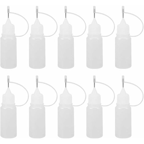 20 Stück leere Nadelflaschen, 20 ml leere Kleberflasche Flasche Kleberflasche Applikator mit Nadelspitzenwerkzeug für E-Flüssigkeiten, Kleber, Öl, Tinte