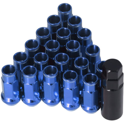 20 Stück M12x1,25 Metall-Radmuttern Universal-Autozubehör Blau