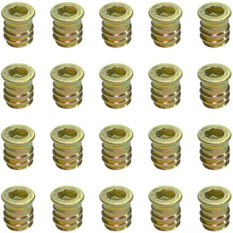 20 Stück M6 x 13 mm Gewindemuttern für Holzmöbel