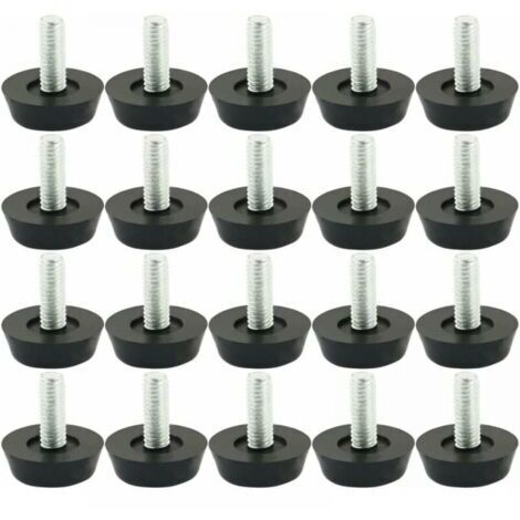 20 Stück M6 x 20mm Nivellierfüße Möbel Verstellbarer Fuß Verstellbarer Gleiter Möbelbein Tischbein Stuhl Basis Bodenschutz Schraube Gleiten