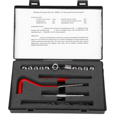 20 Stück M9x1,25 Gewindemuttern zur Reparatur beschädigter Gewinde, Instandsetzungsset