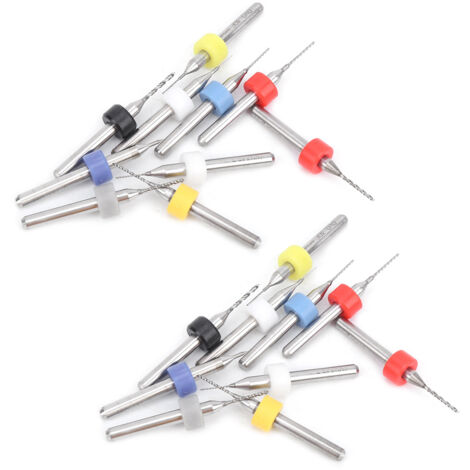 20 Stück Mikro-Legierungsbohrer für Leiterplatten, fester Schaft 0,1 mm–1 mm, Miniaturzubehör