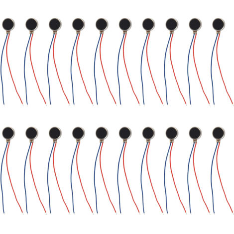 20 Stück Miniatur-Flachknopf-Vibrationsmotoren mit 2 Drähten für tragbare elektronische Geräte