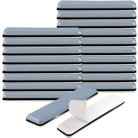 20 Stück selbstklebende PTFE-Gleitpads, Teflonpads zum Schutz von Möbelböden, Grau (70 x 19 mm)