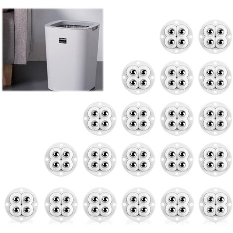 20 Stück selbstklebende Rollen, selbstklebende Mini-Rollen, 360° drehbare Rollen für alle Böden, Möbel, Regale, Spielzeugkisten