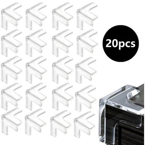 20 Stück T-förmige Tischkantenschutz, transparent, ungiftig, weicher Kantenschutz mit Kleber, für Kamin, Tisch, Möbelkanten, Nachttische