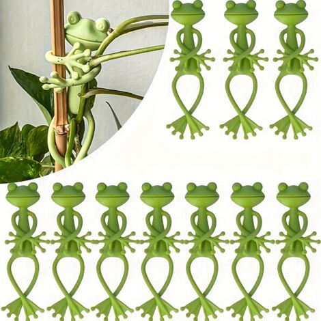 20 supports à plantes en forme de grenouille verte, jolis et stables, en polypropylène, pour petits pots et plantes grasses, décoration de jardin d'intérieur