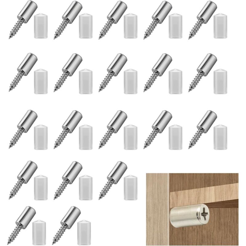 20 supports d'étagère invisibles, avec vis autotaraudeuses, aucun perçage requis.