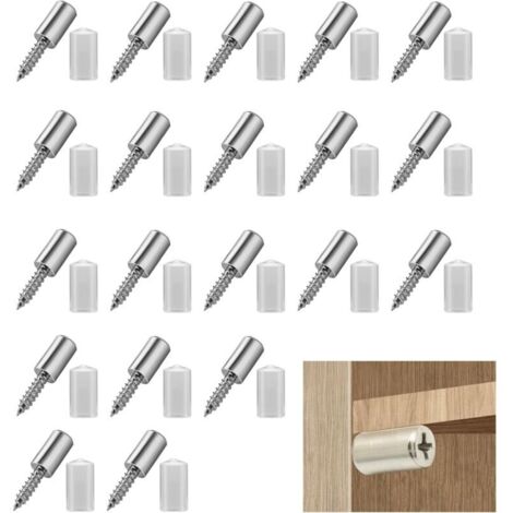 20 supports d'étagère invisibles, avec vis autotaraudeuses, aucun perçage requis.