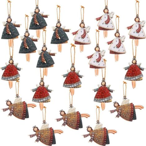 20 tanzende Engel als Weihnachtsdekoration – Engelanhänger – fliegende Engelanhänger – Weihnachtsbaumschmuck – 8 x 6 cm