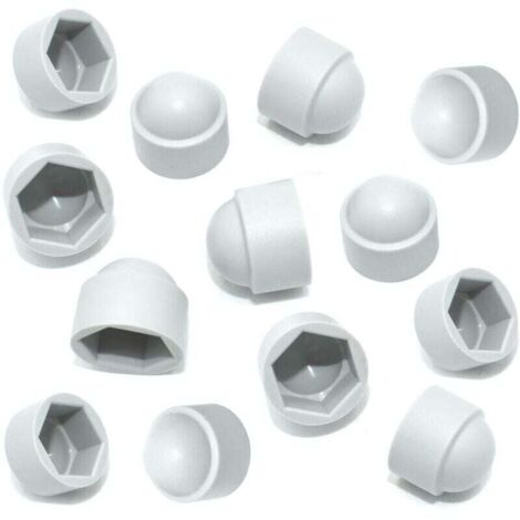 20 tapas de plástico blancas para tuercas hexagonales M10 (llave de 17 mm) para tuercas y tornillos hexagonales