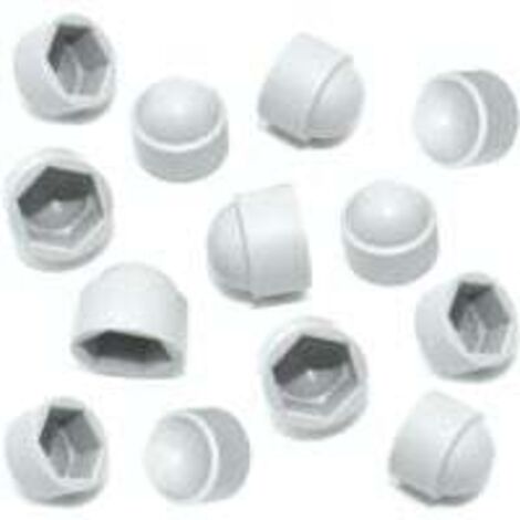 20 tapas de plástico blancas para tuercas hexagonales M10 (llave de 17 mm) para tuercas y tornillos hexagonales