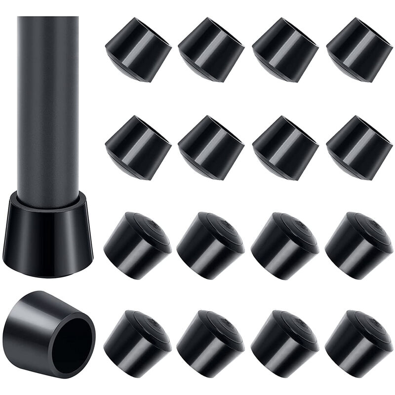 Image of 20 Pezzi Tappi per Gambe delle Sedie 25mm Gamba delle Sedia Caps Piedini per Sedie Rotondo Nero