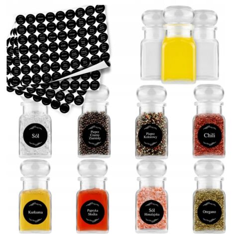 20 tarros de especias de 150 ml + 252 pegatinas