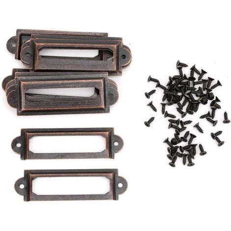 20-teiliger Etikettenhalter aus Metall, Phönix-Statue aus hochfestem Messing, glänzender Metallrahmen, Namensschildhalter, Retro-Schubladenschilder, Regaletiketten