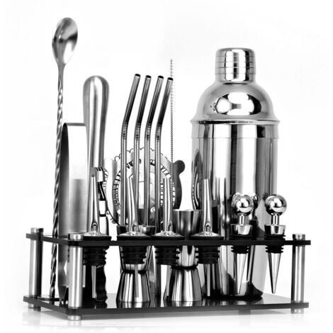 20-teiliges Cocktailset mit Boston-Shaker, Edelstahl, für die Zubereitung von Getränken zu Hause und in der Bar
