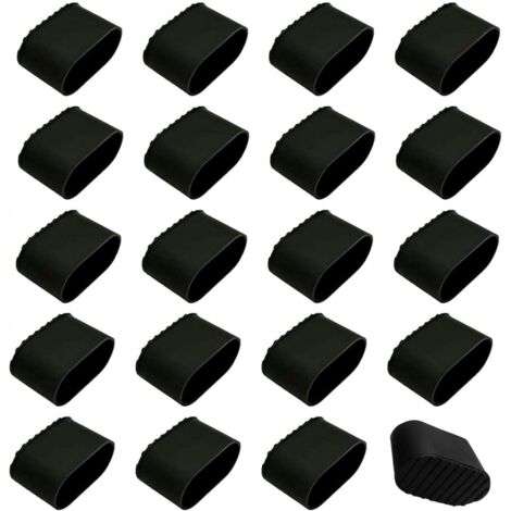 20-teiliges Set Stuhlbeinüberzüge aus Kunststoff, Stuhlbeinschoner, rutschfeste Stuhlbezüge, geräuschdämpfende Stuhlbezüge (Schwarz)
