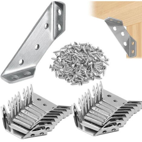 20-teiliges universelles Möbeleckverbinder-Set, multifunktionale dreieckige Eckwinkel aus Edelstahl, Eckbefestigungsverbinder, dreieckiger Möbelstützrahmen