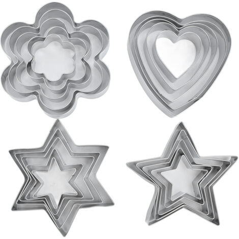 20-teiliges Zuckerformen-Set aus Edelstahl für Gebäck, Kekse und Süßigkeiten