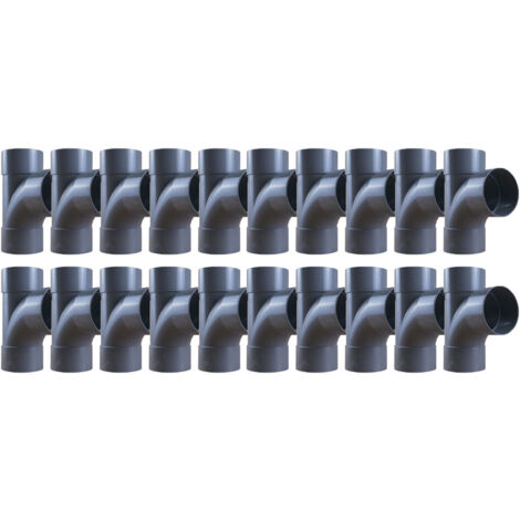 20 tés pied de biche PVC 87°30 Femelle Femelle Ø100 - First Plast