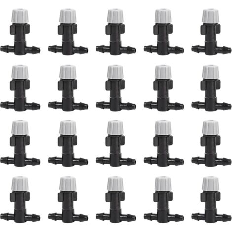20 Têtes de gicleur, Buse brumisateur réglable, Joints en té, Tuyau 4mm 7mm, Irrigation jardin terrasse