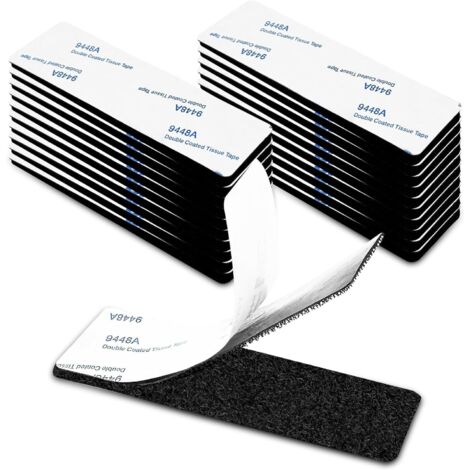 20 tiras de velcro autoadhesivas de doble cara con fuerte adherencia.