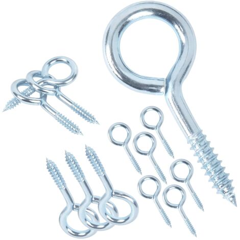 20 tornillos de ojo de 28 mm, tornillos autorroscantes de anillo, ojales redondos, tornillos de gancho de metal, para fijación de madera y alambre, decoración interior y exterior.