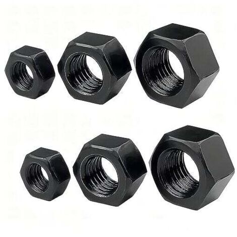 20 tuercas hexagonales M6, tuercas hexagonales negras, sujetadores de tuercas, para atornillar y sujetar objetos en su lugar