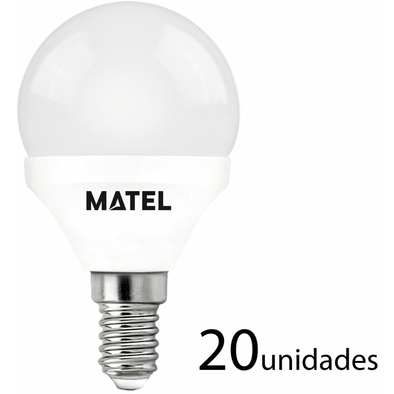 

20 unidades bombilla LED esférica E14 3w cálida 250lm