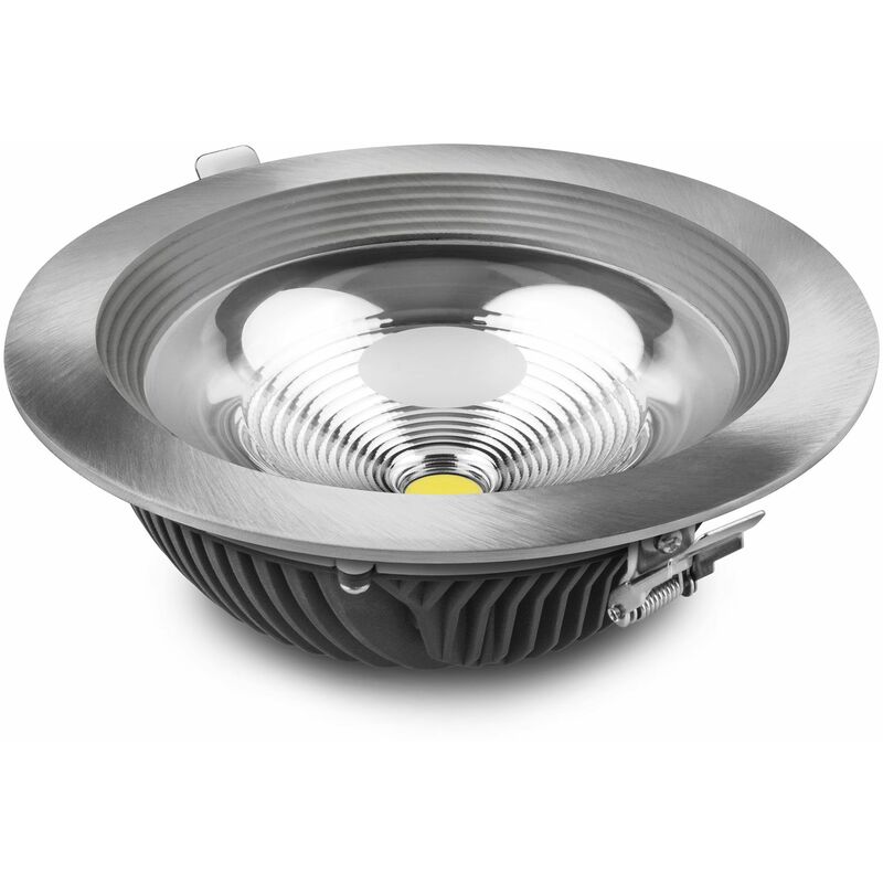 

20 unidades downlight LED aluminio PLATA 40w fría