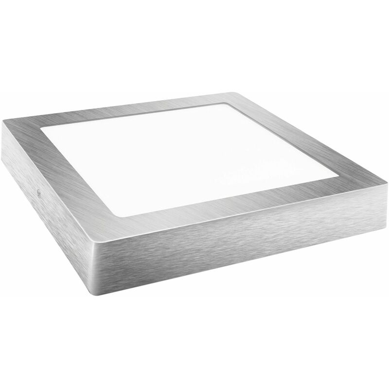 

20 unidades downlight led superficie cuadrado plata 12w neutra