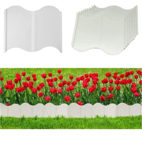 20 vallas decorativas blancas para jardín, 14 x 15 cm, para césped y plantas, color verde