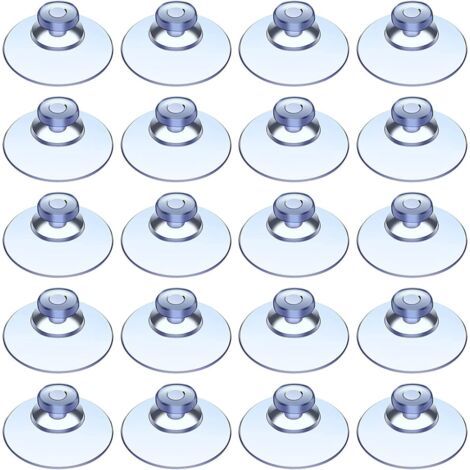 20 ventosas de plástico transparentes sin gancho, ventosas con forma de hongo para exteriores, cocinas, baños, ventanas y espejos (20 unidades)