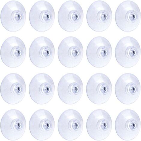 20 ventosas transparentes de 3 cm de PVC sin gancho para decoración y organización del hogar.