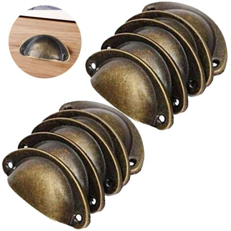 20 Vintage Poignée de porte poignée coquille Poignées Bronze Armoire Schubladengriff Métal Poignées de meubles en demi-cercle avec des Vis pour le Cabinet Tiroirs Armoire / penderie