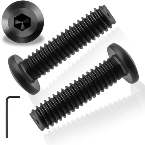 20 vis à tête fraisée m6x25mm,acier inoxydable 304,noir,filetage complet,avec clé hexagonale,pour meubles et machines