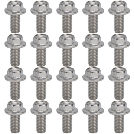 20 Vis à tête hexagonale à embase M10x1.5 Acier Inoxydable A2-70 avec Joint DIN6921 - Lot de 20