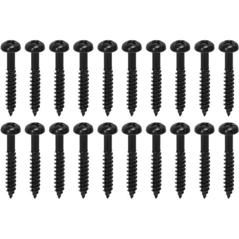 20 Vis de Montage pour Micro Guitare Électrique, Noires, Haute Résistance - Remplacement pour Micros Basse et Guitare
