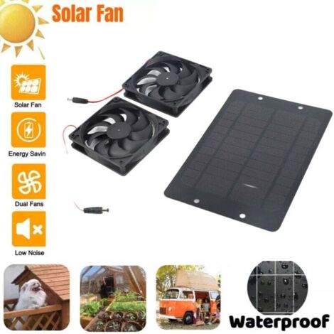 20 W 12 V solarbetriebener Abluftventilator, wasserdichter Ventilator mit Solarpanel für die Kühlung von Dachböden, Gewächshäusern und Hundehütten