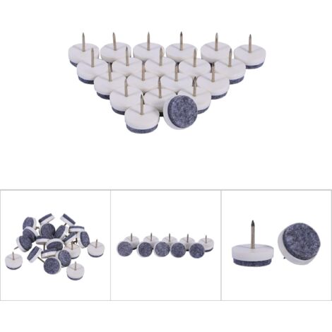 20 weiße Möbelgleiter, 24 mm – Bodenschoner für Tische und Stühle, rutschfest, zum Selbermachen