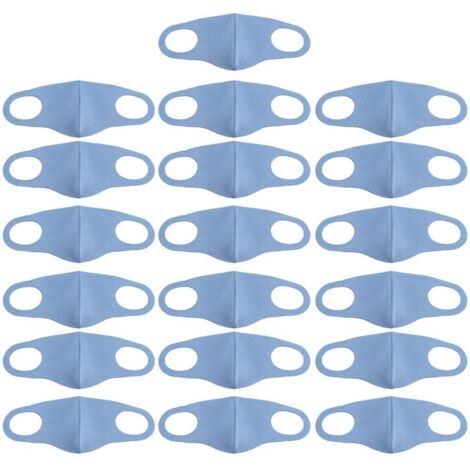 20 wiederverwendbare Gesichtsmasken, Alltags-Schutzmasken, Gemeinschaftsmasken – Denimblau – Wiederverwendbar (waschbar) – mit Nasenclip – Temporärer Schutz für Nase und Mund, Gesichtsschutz