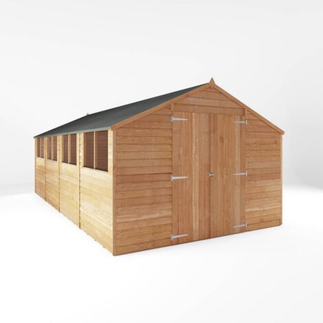20 x 10 Feet Overlap Apex Workshop - Timber - L591.1 x W309.7 x H225.4 cm - Brown