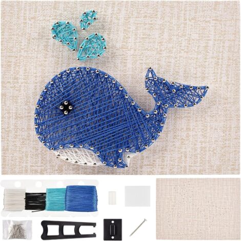 20 x 20 cm DIY-Fadenkunst-Set für Anfänger, Wal-Fadenkunst-Geschenkset, Bastelset für Mädchen und Jungen, Erwachsene