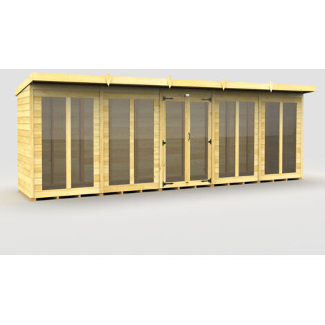 20 x 4 Pent Summer House (Full Height Window)